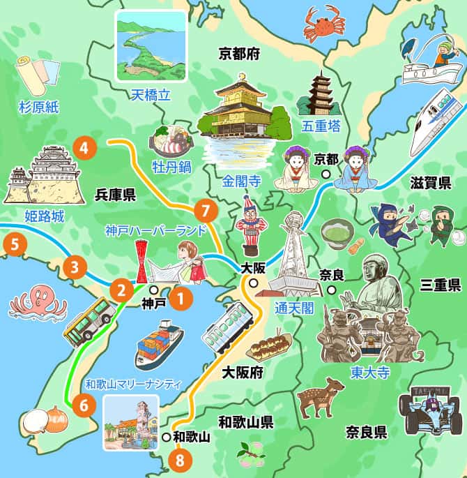 関西の合宿免許一覧の地図