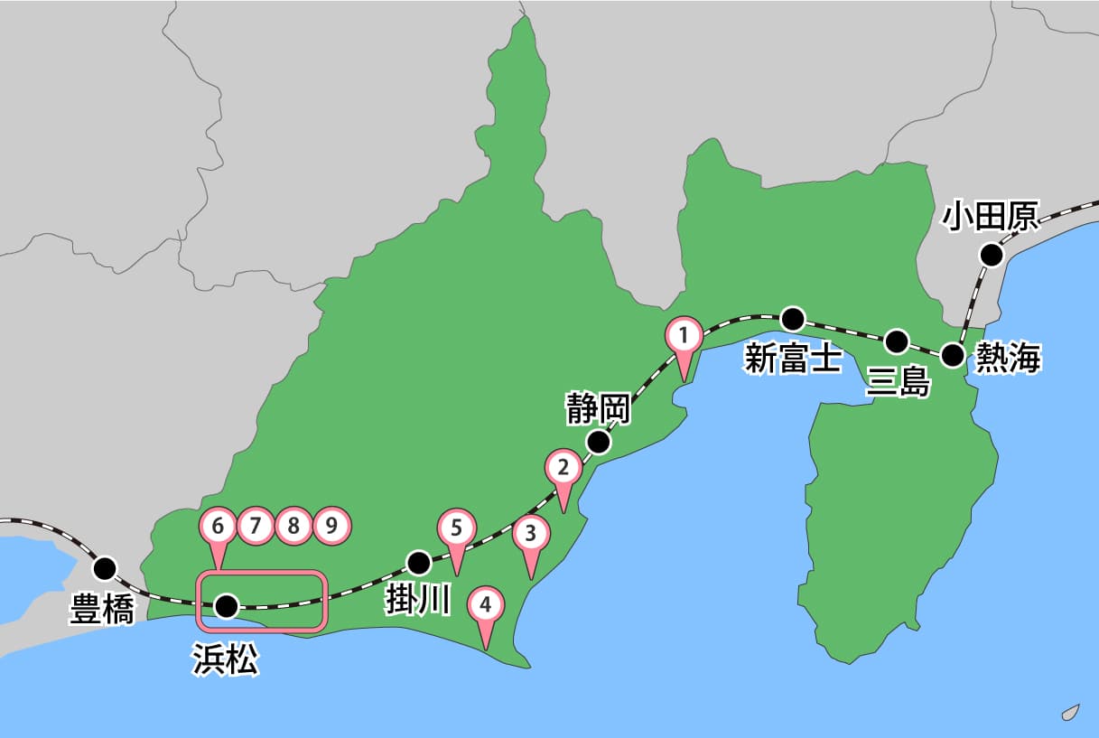 静岡県の地図